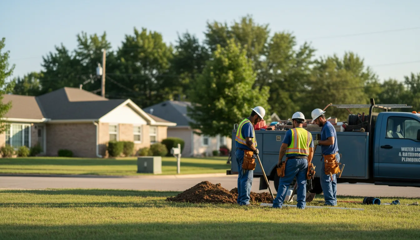 Residential water line and bathroom plumbing service in Tyner, IN